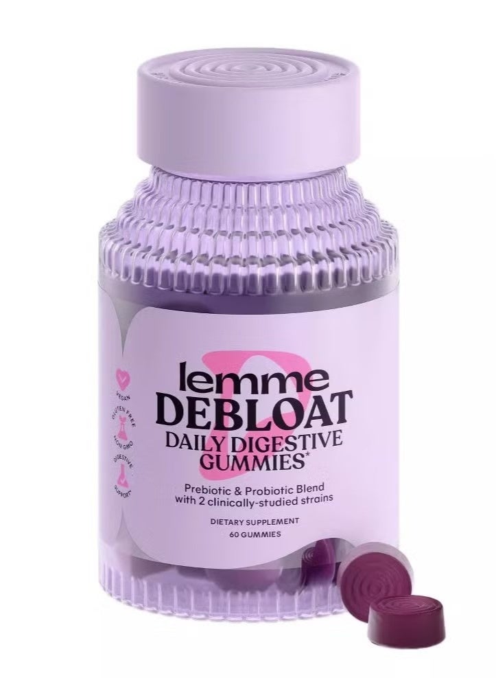 Lemme, Debloat, Daily Digestive Probiotic Gummies, 60 Gummies - Image 1